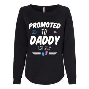 Promoted To Daddy Est 2024 Soon To Be Daddy First Time Daddy Womens California Wash Sweatshirt