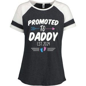 Promoted To Daddy Est 2024 Soon To Be Daddy First Time Daddy Enza Ladies Jersey Colorblock Tee