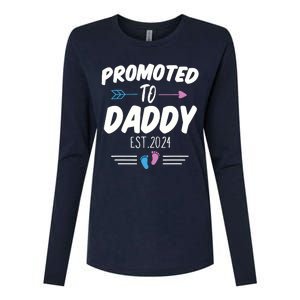 Promoted To Daddy Est 2024 Soon To Be Daddy First Time Daddy Womens Cotton Relaxed Long Sleeve T-Shirt