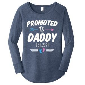 Promoted To Daddy Est 2024 Soon To Be Daddy First Time Daddy Women's Perfect Tri Tunic Long Sleeve Shirt