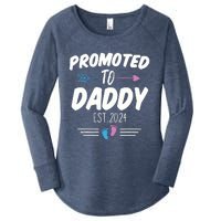 Promoted To Daddy Est 2024 Soon To Be Daddy First Time Daddy Women's Perfect Tri Tunic Long Sleeve Shirt