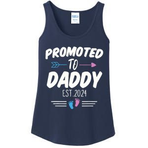 Promoted To Daddy Est 2024 Soon To Be Daddy First Time Daddy Ladies Essential Tank