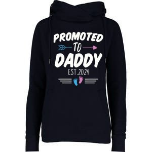 Promoted To Daddy Est 2024 Soon To Be Daddy First Time Daddy Womens Funnel Neck Pullover Hood