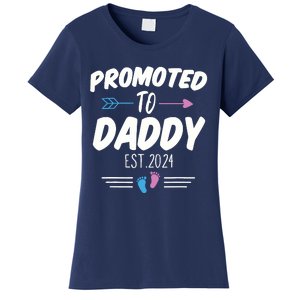 Promoted To Daddy Est 2024 Soon To Be Daddy First Time Daddy Women's T-Shirt