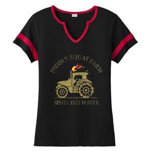 Perfect Tractor Design Diddly Squat Farm Speed And Power Ladies Halftime Notch Neck Tee