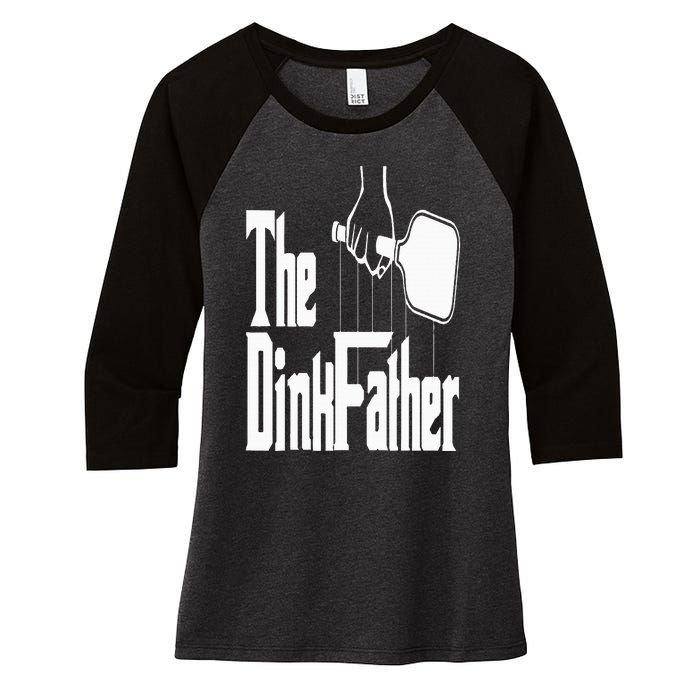 Pickleball The Dinkfather Women's Tri-Blend 3/4-Sleeve Raglan Shirt