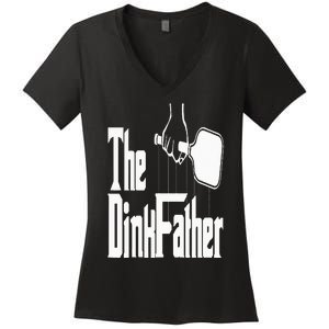 Pickleball The Dinkfather Women's V-Neck T-Shirt