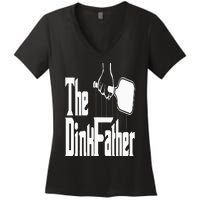 Pickleball The Dinkfather Women's V-Neck T-Shirt