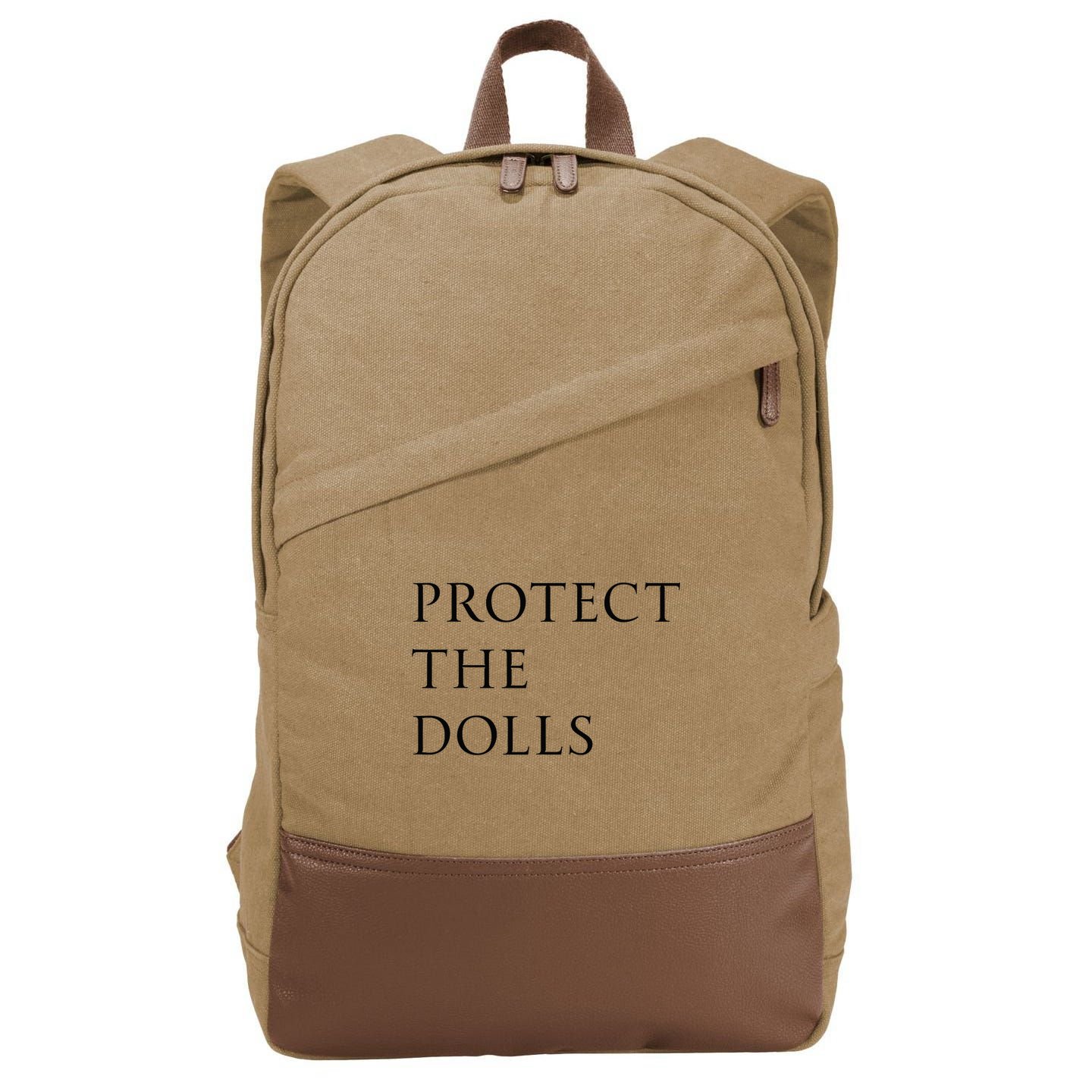 Protect The Dolls For Women Cotton Canvas Backpack