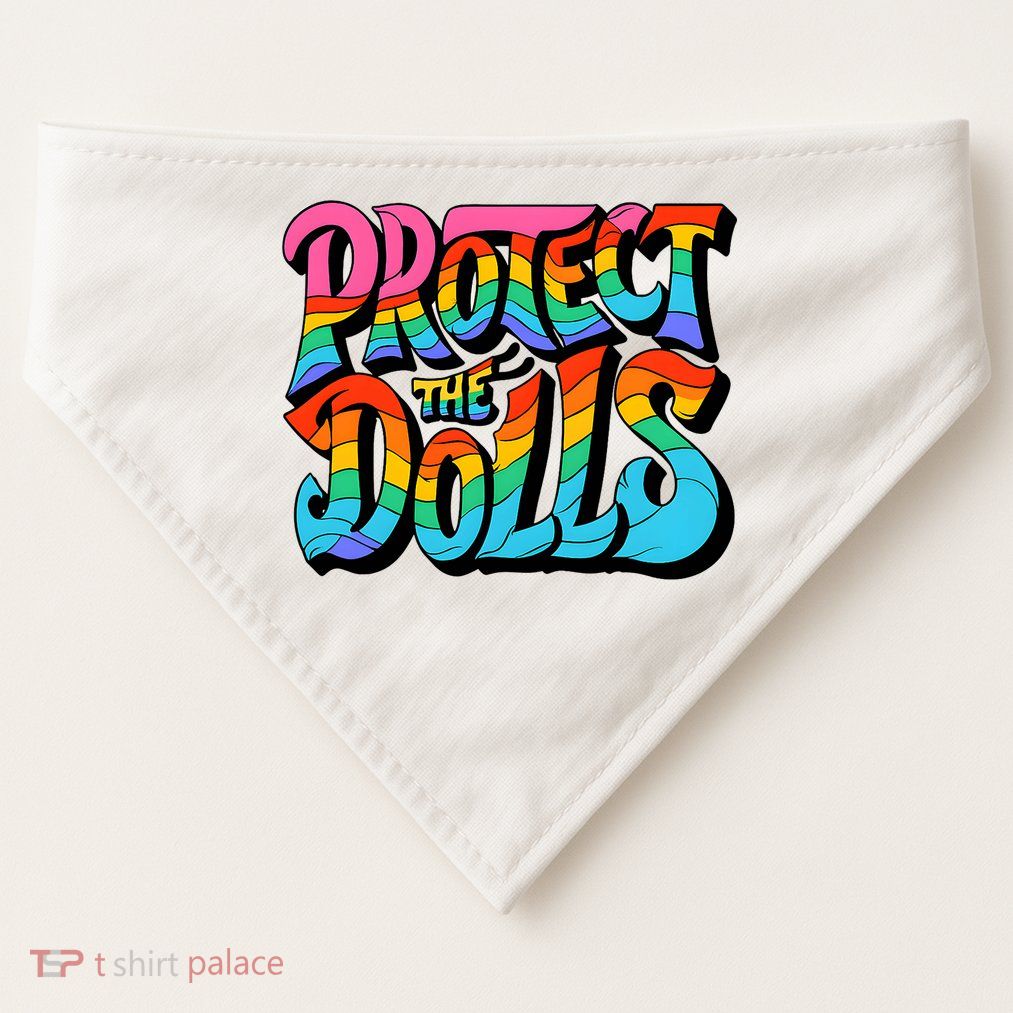 Protect The Dolls Retro Protect The Dolls LGBTQ Pride  USA-Made Doggie Bandana