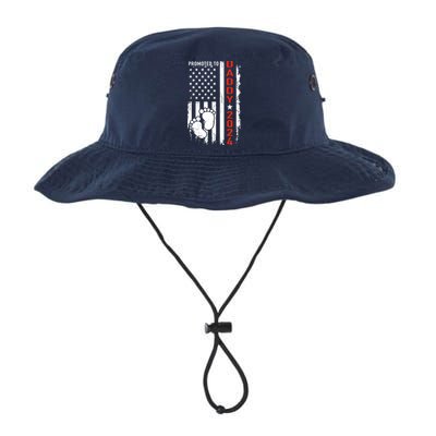 Promoted To Daddy 2024 Us American Flag Pregnancy Annouce Legacy Cool Fit Booney Bucket Hat