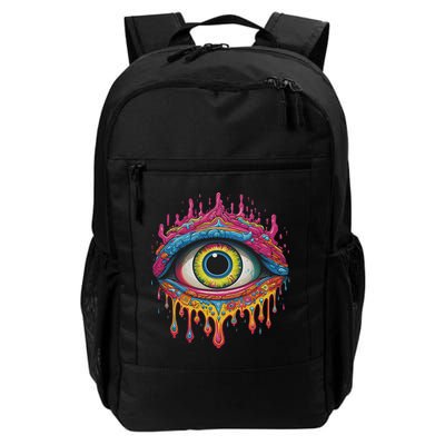 Psychedelic Third Eye Trippy Colorful Hippie Psychonaut Daily Commute Backpack