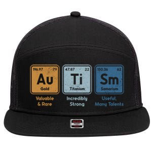 Periodic Table Elets Neurodiversity Autism Awareness Cool Gift 7 Panel Mesh Trucker Snapback Hat