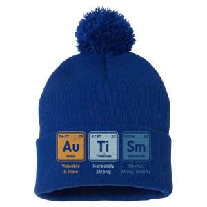 Periodic Table Elets Neurodiversity Autism Awareness Cool Gift Pom Pom 12in Knit Beanie