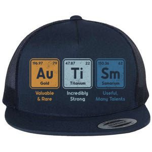 Periodic Table Elets Neurodiversity Autism Awareness Cool Gift Flat Bill Trucker Hat