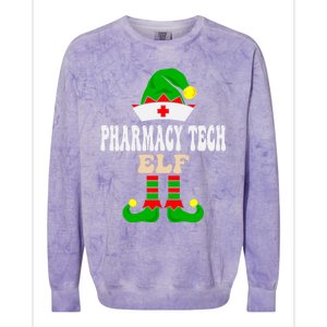 Pharmacy Tech Elf Xmas Matching Family Group Christmas Party Meaningful Gift Colorblast Crewneck Sweatshirt