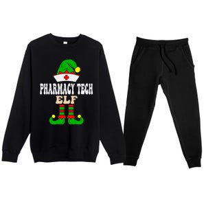 Pharmacy Tech Elf Xmas Matching Family Group Christmas Party Meaningful Gift Premium Crewneck Sweatsuit Set