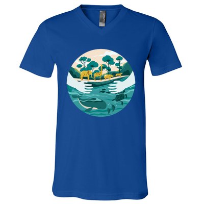 Protect The Environt Save Our Oceans Wildlife Earth Day Meaningful Gift V-Neck T-Shirt