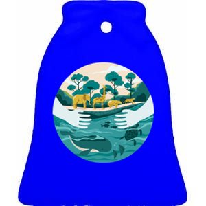 Protect The Environt Save Our Oceans Wildlife Earth Day Meaningful Gift Ceramic Bell Ornament