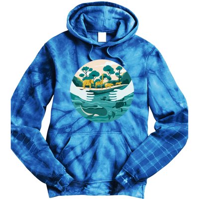 Protect The Environt Save Our Oceans Wildlife Earth Day Meaningful Gift Tie Dye Hoodie