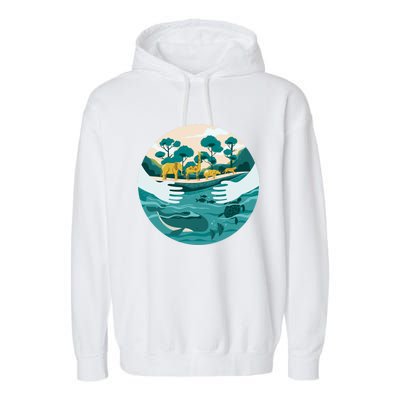 Protect The Environt Save Our Oceans Wildlife Earth Day Meaningful Gift Garment-Dyed Fleece Hoodie