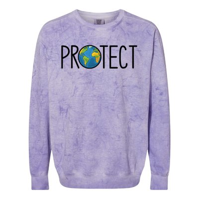 Protect The Earth Earth Day Save Our Planet Cool Gift Colorblast Crewneck Sweatshirt