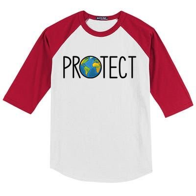 Protect The Earth Earth Day Save Our Planet Cool Gift Kids Colorblock Raglan Jersey