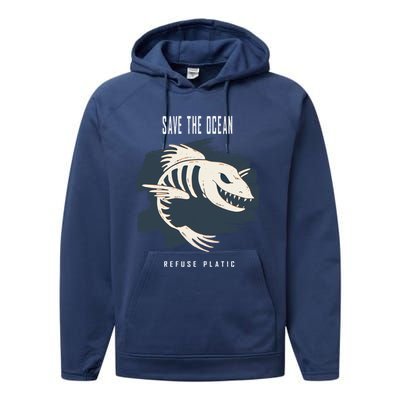 Protect The Environt And Our Earth Cool Gift Save The Planet Gift Performance Fleece Hoodie