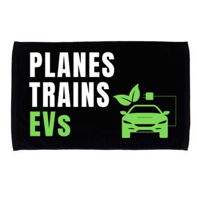 Planes Trains & ECars EV Owner Drive EVs Funny Electric Car Microfiber Hand Towel