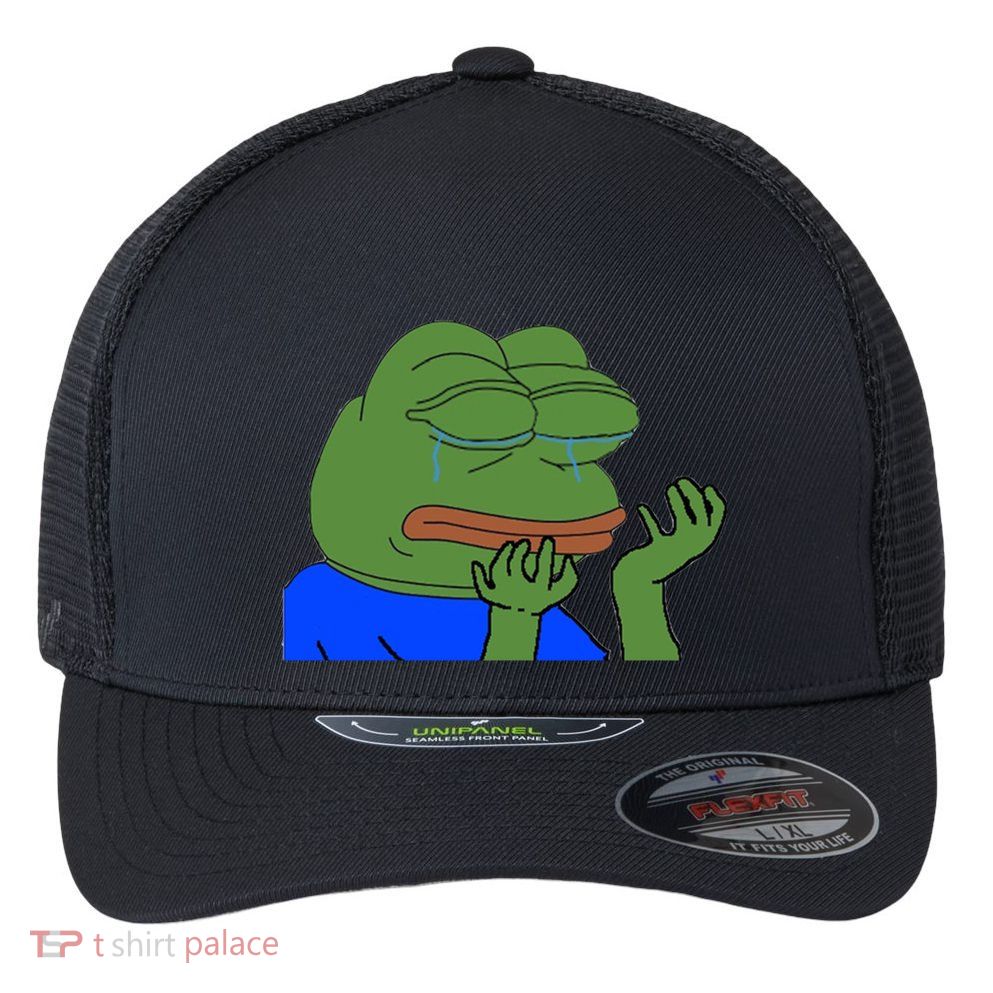 Pepehands Twitch Emote Flexfit Unipanel Trucker Cap