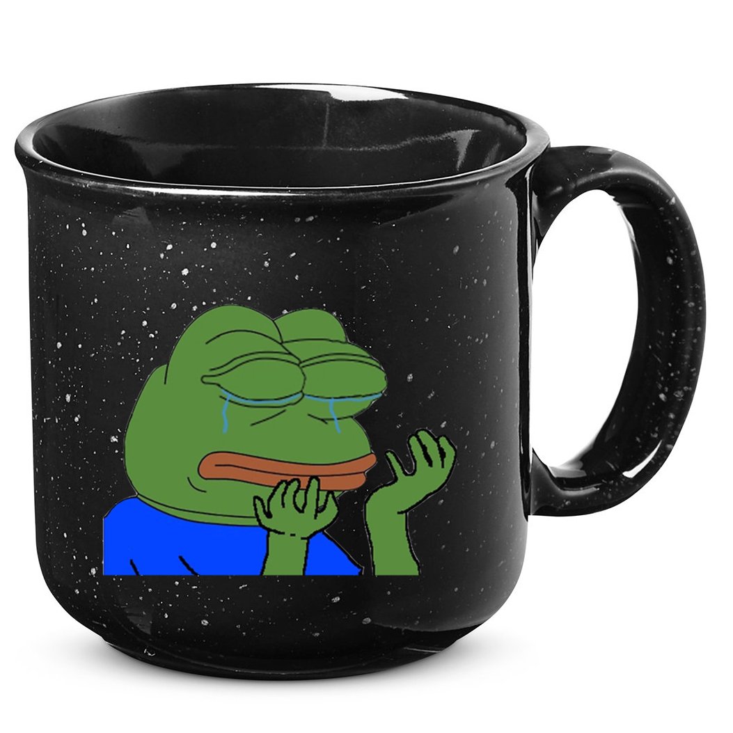 Pepehands Twitch Emote 15oz Campfire Ceramic Mug