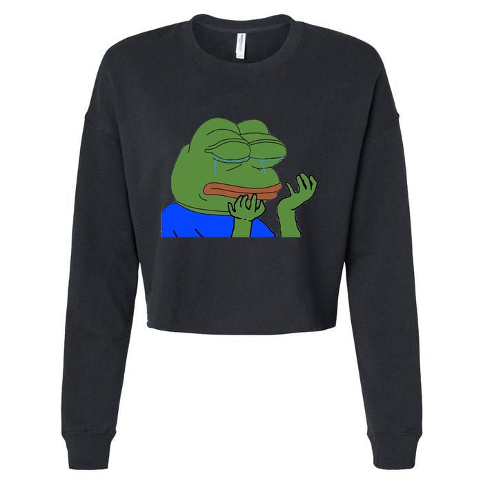 Pepehands Twitch Emote Cropped Pullover Crew