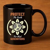 Protect The Earth For Next Generation 11oz C Handle Ceramic Mug