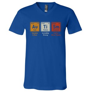 Periodic Table Elets Neurodiversity Autism Awareness Gift V-Neck T-Shirt