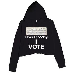 Poll Tax Exemption Certificate This Is Why I Vote Crop Fleece Hoodie