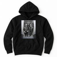 President Trump Elon Musk Funny Meme Knocking On Door Hoodie