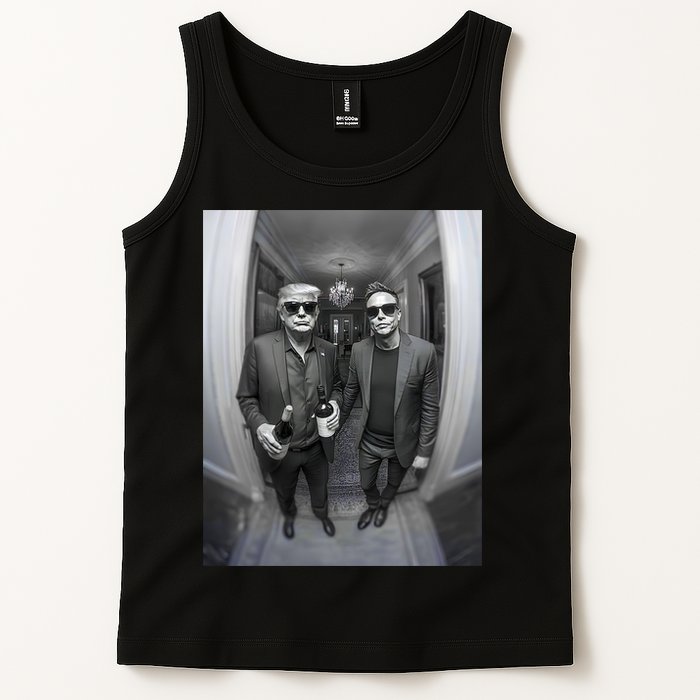 President Trump Elon Musk Funny Meme Knocking On Door Tank Top