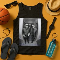 President Trump Elon Musk Funny Meme Knocking On Door Tank Top