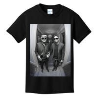 President Trump Elon Musk Funny Meme Knocking On Door Kids T-Shirt