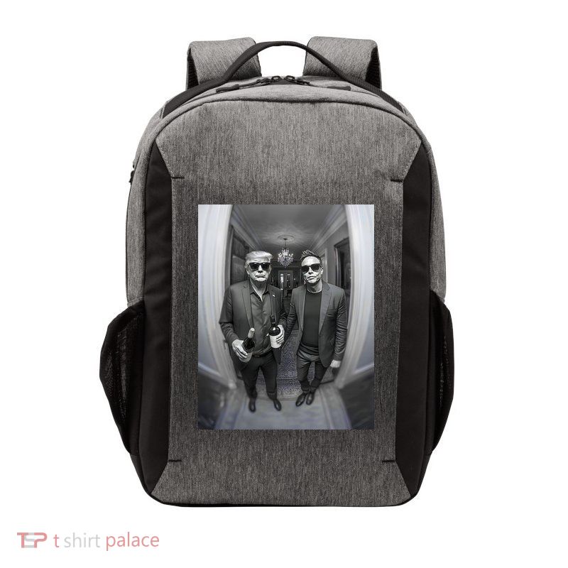 President Trump Elon Musk Funny Meme Knocking On Door Vector Backpack
