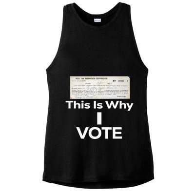 Poll Tax Exemption Certificate This Is Why I Vote Ladies PosiCharge Tri-Blend Wicking Tank