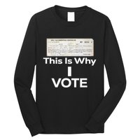 Poll Tax Exemption Certificate This Is Why I Vote Long Sleeve Shirt