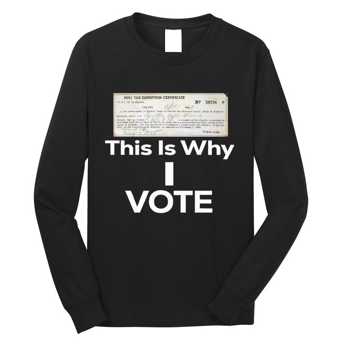 Poll Tax Exemption Certificate This Is Why I Vote Long Sleeve Shirt