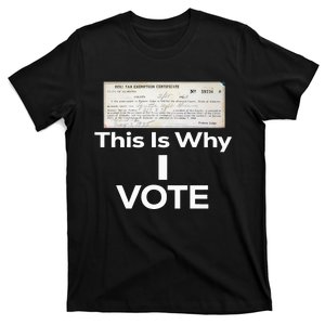 Poll Tax Exemption Certificate This Is Why I Vote T-Shirt