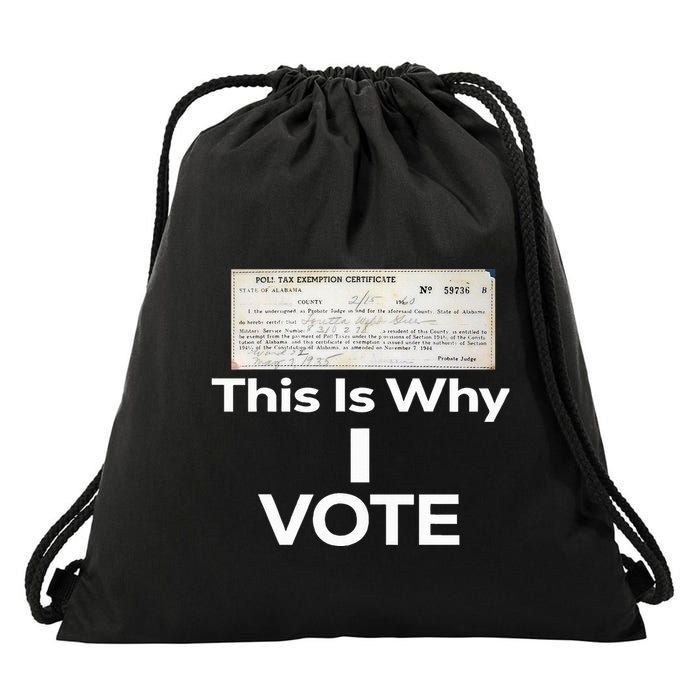 Poll Tax Exemption Certificate This Is Why I Vote Drawstring Bag