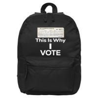 Poll Tax Exemption Certificate This Is Why I Vote 16 in Basic Backpack