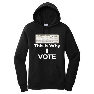 Poll Tax Exemption Certificate This Is Why I Vote Women's Pullover Hoodie