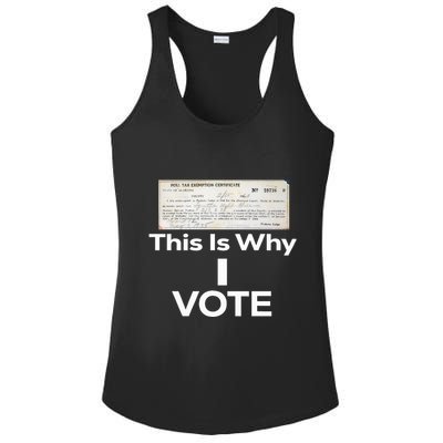 Poll Tax Exemption Certificate This Is Why I Vote Ladies PosiCharge Competitor Racerback Tank
