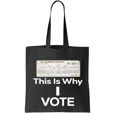 Poll Tax Exemption Certificate This Is Why I Vote Bag