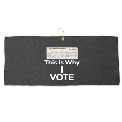 Poll Tax Exemption Certificate This Is Why I Vote Large Microfiber Waffle Golf Towel